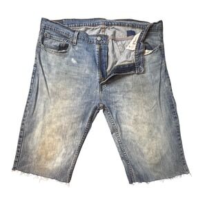 Levi's 559 Jorts Mens 38 Jean Shorts Blue Denim Baggy Cut Off Distressed Y2K